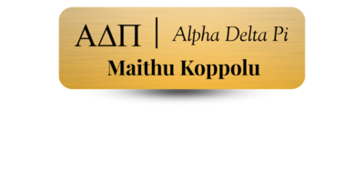 1 1" x 3" Alpha Delta Pi Name Tag - Part #354