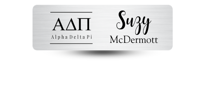 1" x 3" Alpha Delta Pi Name Tag - Part #355