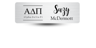 1 1" x 3" Alpha Delta Pi Name Tag - Part #355