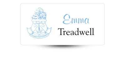 1.25 1.25" x 3" Alpha Delta Pi Name Tag - Part #358