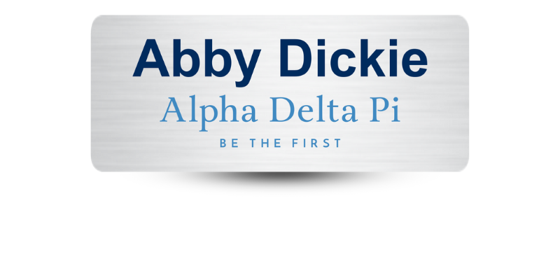 1.25" x 3" Alpha Delta Pi Name Tag - Part #357