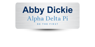 1.25 1.25" x 3" Alpha Delta Pi Name Tag - Part #357