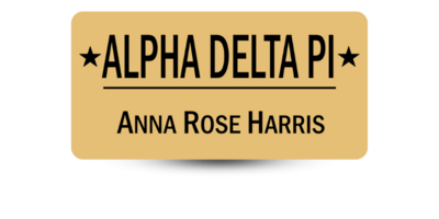 1.5 1.5" x 3" Alpha Delta Pi Name Tag - Part #359