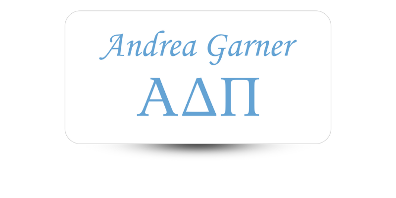 1.5" x 3" Alpha Delta Pi Name Tag - Part #360
