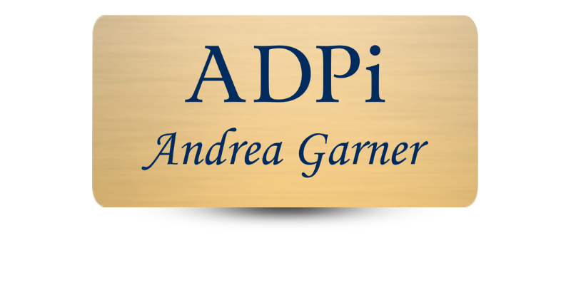 1.5" x 3" Alpha Delta Pi Name Tag - Part #362