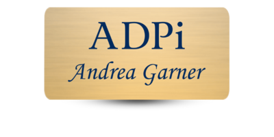 1.5 1.5" x 3" Alpha Delta Pi Name Tag - Part #362