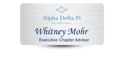 1.5" x 3" Alpha Delta Pi Name Tag - Part #361