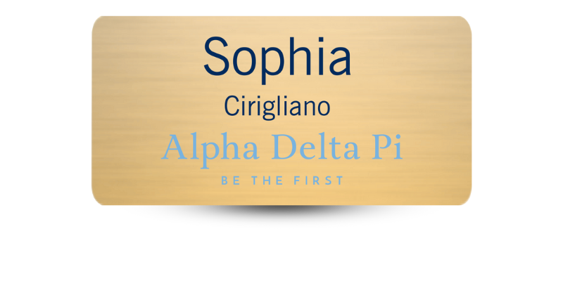 1.5" x 3" Alpha Delta Pi Name Tag - Part #363