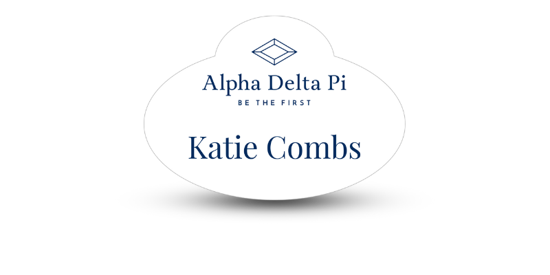 Unique Shape Alpha Delta Pi Name Tag - Part #365
