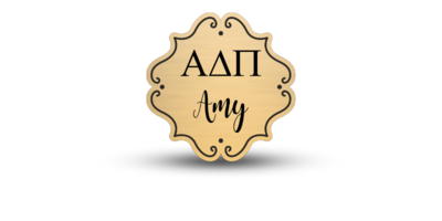 Custom Shape Alpha Delta Pi Name Tag - Part #366