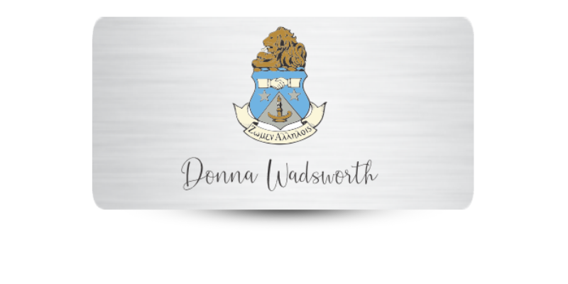 1.5" x 3" Alpha Delta Pi Name Tag - Part #1115