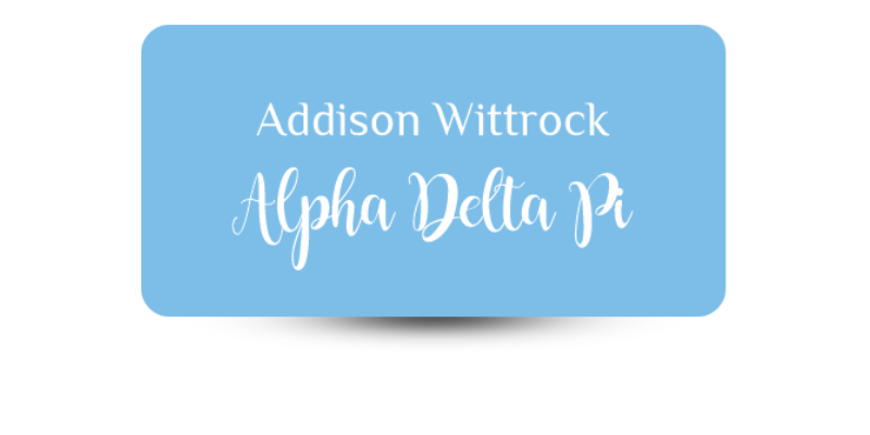 1.5" x 3" Alpha Delta Pi Name Tag - Part #1161