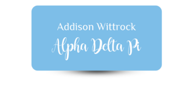 1.5" x 3" Alpha Delta Pi Name Tag - Part #1161