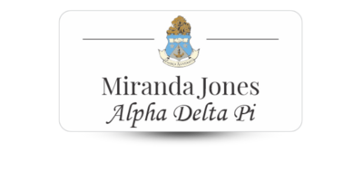 1.5" x 3" Alpha Delta Pi Name Tag - Part #1202