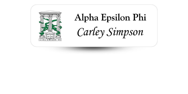 1" x 3" Alpha Epsilon Phi Name Tag - Part #367