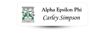1" x 3" Alpha Epsilon Phi Name Tag - Part #367