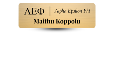 1" x 3" Alpha Epsilon Phi Name Tag - Part #369