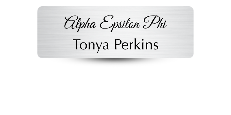 1" x 3" Alpha Epsilon Phi Name Tag - Part #370