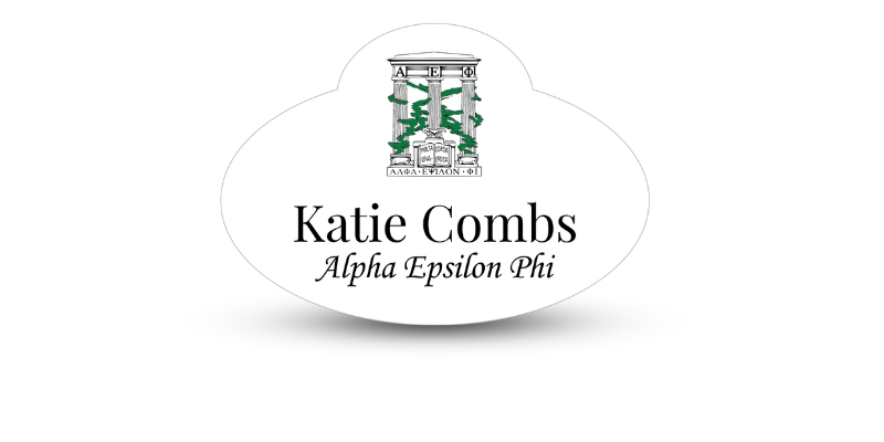 Unique Fancy Shape Alpha Delta Phi Name Tag - Part #372