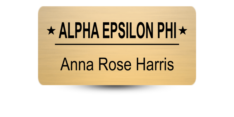 1.5" x 3" Alpha Epsilon Phi Name Tag - Part #371