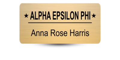 1.5" x 3" Alpha Epsilon Phi Name Tag - Part #371