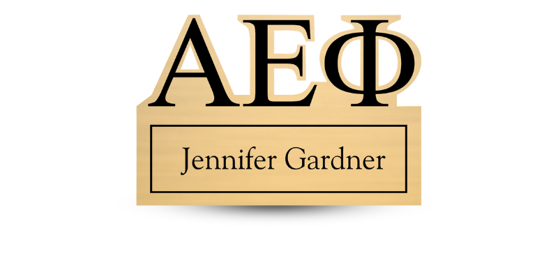 Custom Greek Cutout Letter Epsilon Phi Name Tag - Part #373