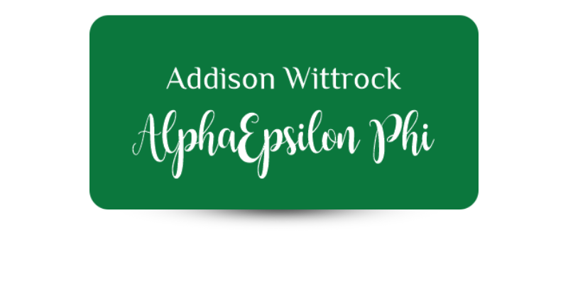 1.5" x 3" Alpha Epsilon Phi Name Tag - Part #1162