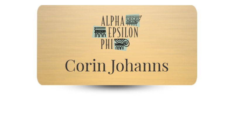1.5" x 3" Alpha Epsilon Phi Name Tag - Part #1140-2