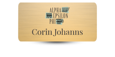 1.5" x 3" Alpha Epsilon Phi Name Tag - Part #1140-2