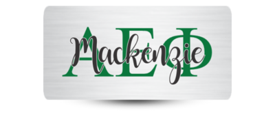 1.5" x 3" Alpha Epsilon Phi Name Tag - Part #1182