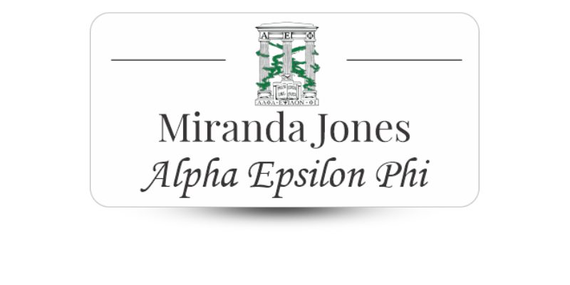 1.5" x 3" Alpha Epsilon Phi Name Tag - Part #1203