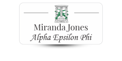 1.5" x 3" Alpha Epsilon Phi Name Tag - Part #1203