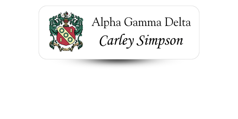 1" x 3" Alpha Gamma Delta Name Tag - Part #374