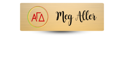 1 1" x 3" Alpha Gamma Delta Name Tag - Part #375