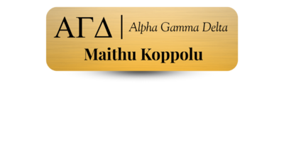 1" x 3" Alpha Gamma Delta Name Tag - Part #376