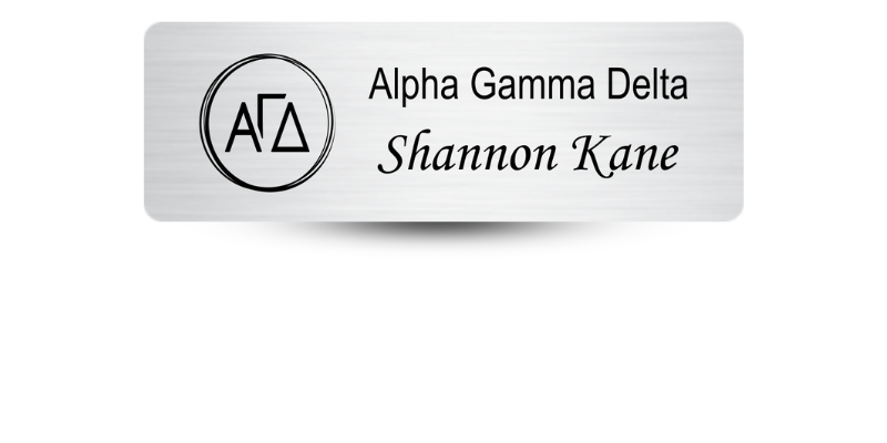1" x 3" Alpha Gamma Delta Name Tag - Part #378