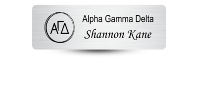 1 1" x 3" Alpha Gamma Delta Name Tag - Part #378