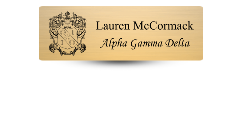 1" x 3" Alpha Gamma Delta Name Tag - Part #379