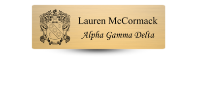 1 1" x 3" Alpha Gamma Delta Name Tag - Part #379