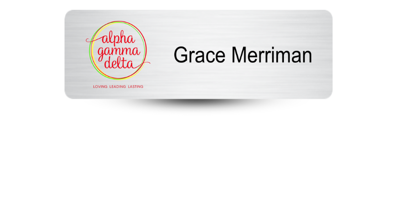1" x 3" Alpha Gamma Delta Name Tag - Part #380