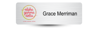 1" x 3" Alpha Gamma Delta Name Tag - Part #380
