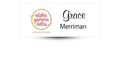 1.25" x 3" Alpha Gamma Delta Name Tag - Part #382