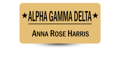 1.25" x 3" Alpha Gamma Delta Name Tag - Part #384