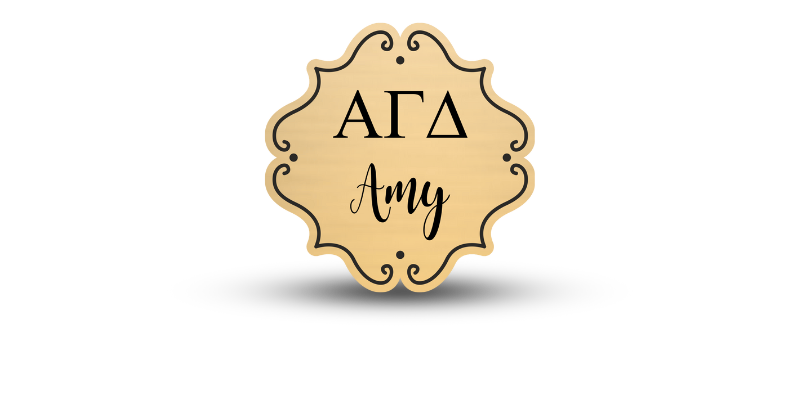 Custom Shape Alpha Gamma Delta Name Tag - Part #386