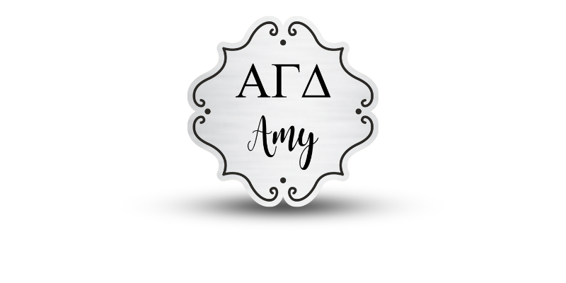 Custom Shape Alpha Gamma Delta Name Tag - Part #386