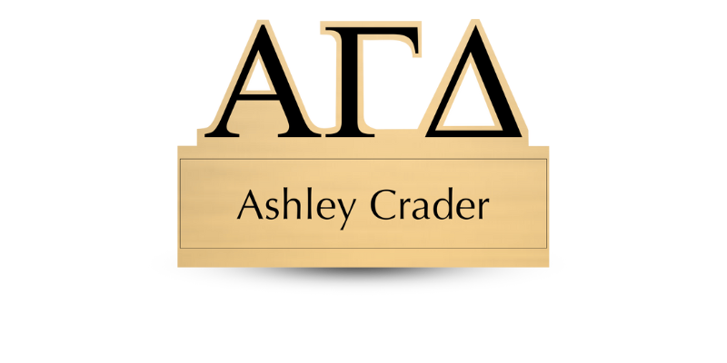 Custom Greek Cutout Letter Alpha Gamma Delta Name Tag - Part #387