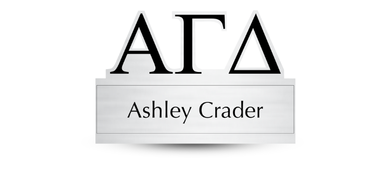 Custom Greek Cutout Letter Alpha Gamma Delta Name Tag - Part #387