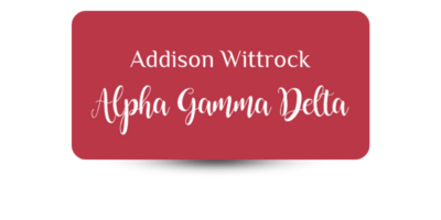 1.5" x 3" Alpha Gamma Delta Name Tag - Part #1163