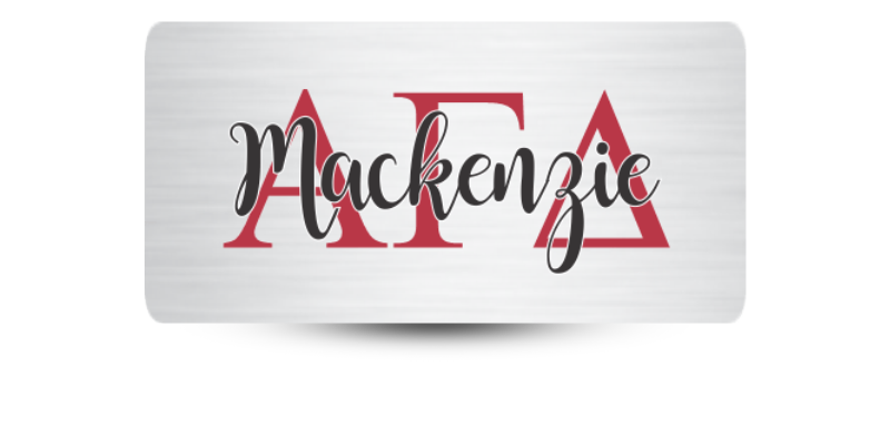 1.5" x 3" Alpha Gamma Delta Name Tag - Part #1183