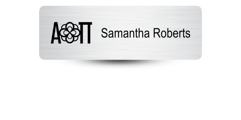 1" x 3" Alpha Omicron Pi Name Tag - Part #390